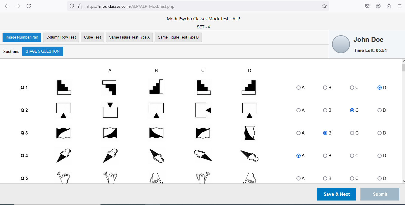 ALP Same Figure Test - Modi Classes